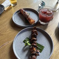 Bruschettas: (1) mushroom and (2) mozzarella   at Plantasia in Mexico City