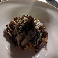 Pasta with mushrooms at Trattoria Loncrino in Torri Del Benaco