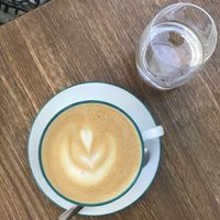 Oat milk latte  at Café Maran in Siofok