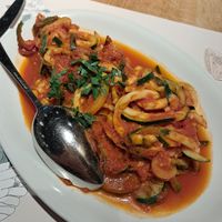 Zucchini 'spaghetti' with mushroom bolognese at Mama Trattoria - Am Sandtorkai in Hamburg
