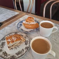 Cinnamon buns and oat milk coffee at Cafe Husaren in Gothenburg