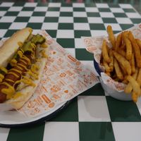 Hot Dog & Chips at Neat Burger - Oxford Circus in London