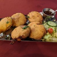 Aubergine Fritters at Barsana in Birmingham