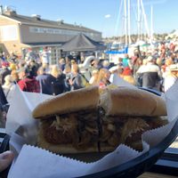 Hot food inside on a cold event day in Eastport! at Bread and Butter Kitchen in Annapolis