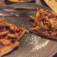 dry overcooked bland pizza at Talanis in Alcala De Henares