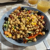 Chickpea salad. Loads of chickpeas, though a lot of oil too  at Just Made - Fatto mo mò in Sorrento