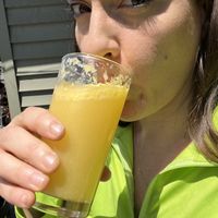 Delish mimosa- refreshing after a bike ride!   at Lola's in New Paltz