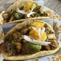 Roasted brussel sprouts tacos   at Lola Taqueria in Palm Beach