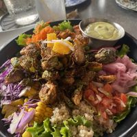 Just greens power bowl with Brussel sprouts added   at Lola Taqueria in Palm Beach