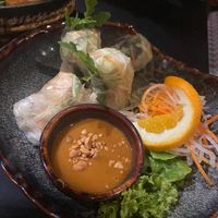 Summer rolls with satay dip 🤤 at Soy in Munich