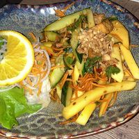 Goi Xoai - mango salad | herbs | tofu | seitan | cucumber | carrots | peanuts | fried onions | soy dressing  at Soy in Munich