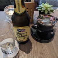 Bier und Jasmin Tee at Soy in Munich