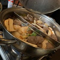 The hot pot was also already filled up with veggies and tofu at Soy in Munich