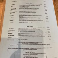 Summer Menu at Emma's Dell in Grasmere