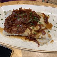 Cumberland Vegan Sausage Crepe at Emma's Dell in Grasmere