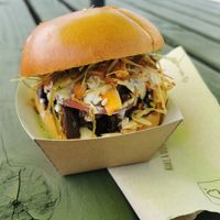 Hoisin mushroom vegan  bun. at Ardbeg Distillery in Islay