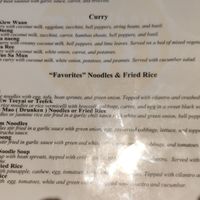 Menu at Bencharong Thai House in Arcata