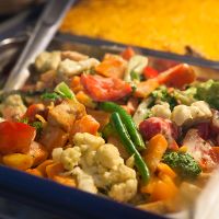 Variety of hot dishes & curries at Vege Rama - Myer Centre in Brisbane