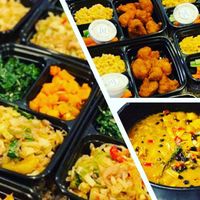 Cashew Cabbage Meal, Buffalo Cauliflower Meal and Butternut Squash and Blackbean Stew at Abbie's Plant Based Cuisine in Katy