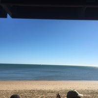 View from my table for breakfast  at Enzo's on the Beach in Scarness