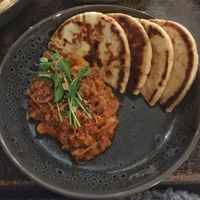 Excellent eggplant dish at Enzo's on the Beach in Scarness