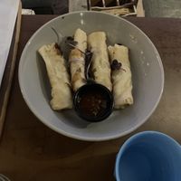 Vegan spring rolls   at Enzo's on the Beach in Scarness