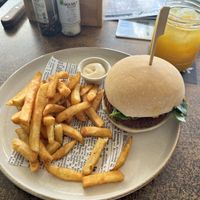 Vegan burger   at Enzo's on the Beach in Scarness