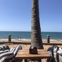 View from the bean bags at Enzo's on the Beach in Scarness