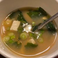 Miso soup at Kuma in Los Osos