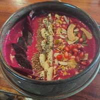 Beetroot smoothie bowl at Curious Life Coffee Roasters Red in Jaipur