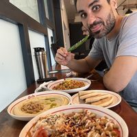 Buda bowl, hummus and poha  at Curious Life Coffee Roasters Red in Jaipur