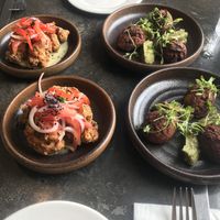 Cauliflower pakora and sweet potato falafel  at The Drawing Board in Leamington Spa