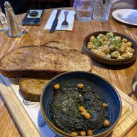Humus and sourdough bread   at The Drawing Board in Leamington Spa