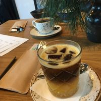 coffee with orange juice at Café Manggha in Krakow