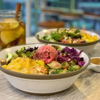 The Buddha Bowl with Beet Hummus and Miso Dressing. at Naked Bowl in Guangzhou