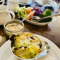 Vegan sides…delicious cauliflower cheese and bread sauce🫶  at The Courtyard in Sidmouth