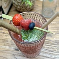 Homemade strawberry soda  at Eeterij-spelerij Vierlinden in Goes