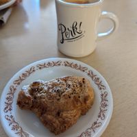 Curry potato croissant and coffee at Perk! in Bon Air