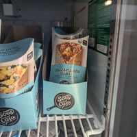 Interesting burrito option in the refrigerator case for takeout at Perk! in Bon Air