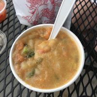 potato and kale soup at Loving Cafe in Fort Wayne