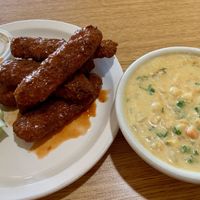 Wings and soup  at Loving Cafe in Fort Wayne