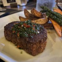 Vegan steak and veggies  at Hoof & Vine in Midvale