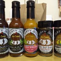 Sauce and spice selection at Ol' Dirty Sheets' Eats and Hot Sauce in Wooster