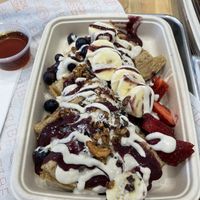 Mixed berry waffle  at Vibe Organic Kitchen & Juice in Dana Point