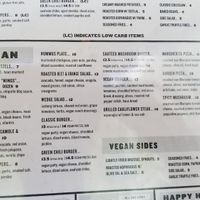 They have a vegan section on their menu! at Pedal Haus Brewery in Tempe