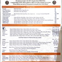 Menu at Scarr's Pizza in New York City