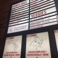 Menu at Lucky Pickle Dumpling Co in New York City