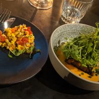 Sweet potato and corn at Llama in Copenhagen