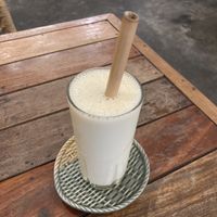 Pineapple coconut smoothie  at Sacred Lotus Cafe in Phnom Penh