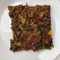 Tosta vegana con setas y piquillo  at La Olla Vegetal in Zaragoza